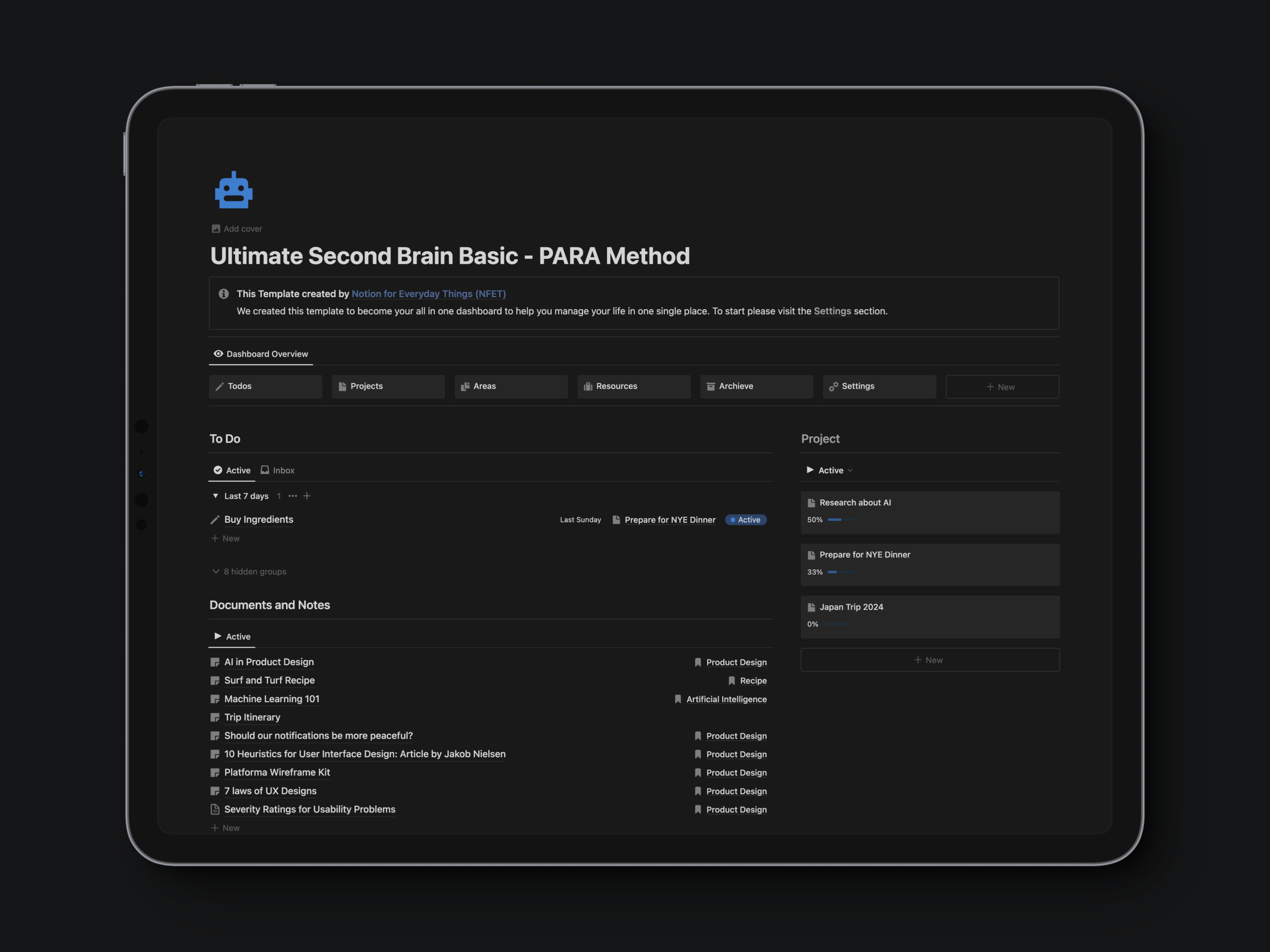 Second Brain Dashboard